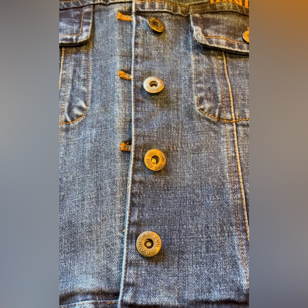 Miu Miu Cropped Stretch Denim Jacket - Size 36 - Picture 8 of 17